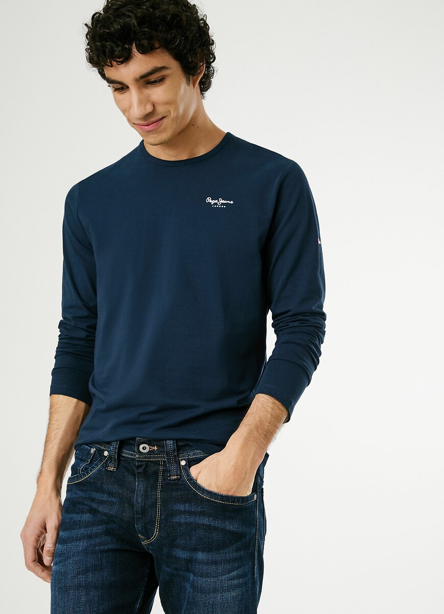 PEPE JEANS<br>Camiseta original de manga comprida com elastano