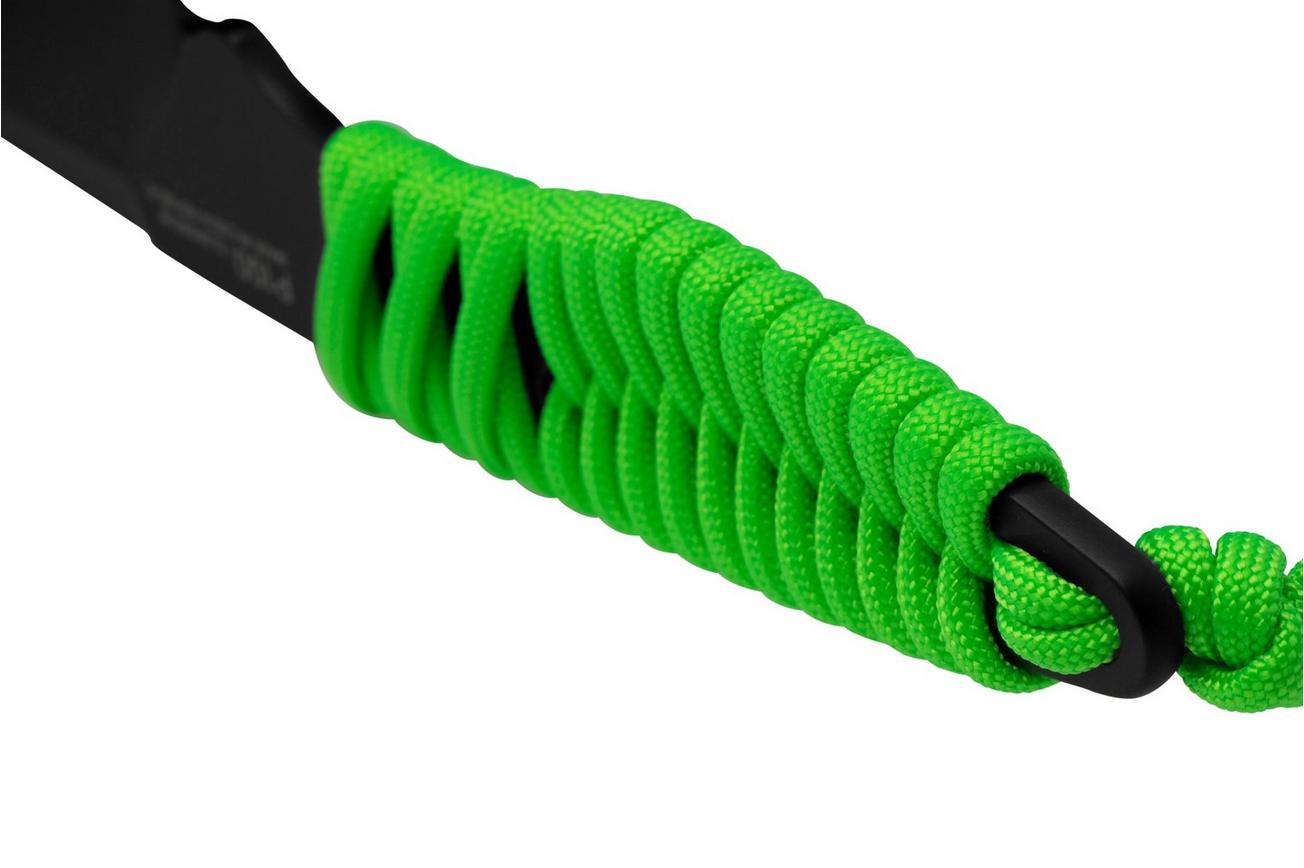 ANV Knives P100 Sleipner Cerakote, Neon Green Paracord, P100-043, Black Kydex Sheath, nekmes