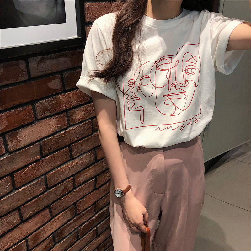 CosmoCorner - T-shirt met korte mouwen en gezichtsprint