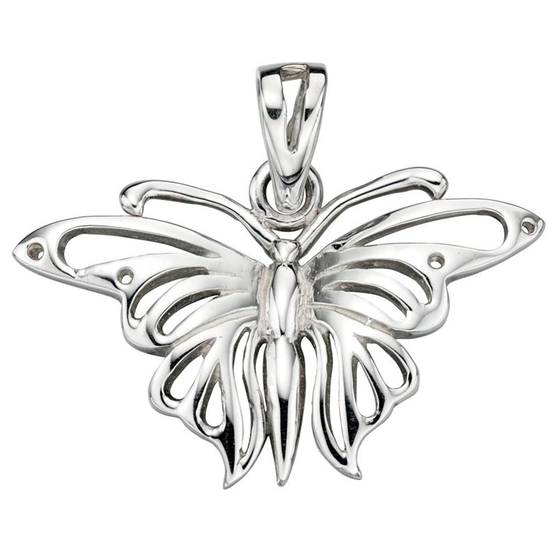 Collier papillon et sa Chaine de 51 cm en argent 925/1000