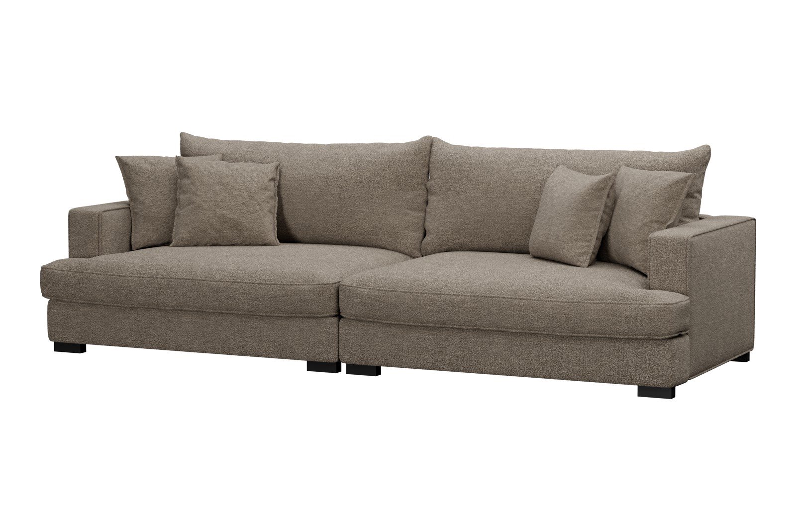Rossi 4-seter sofa Tekstil Beatto 1023 Grønn Grå, arm A med sorte ben. Std. Komfort.