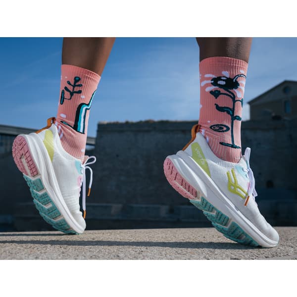 Chaussure running VEETS TRANSITION KNIT MIF1 W BLANC/JAUNE/ROSE