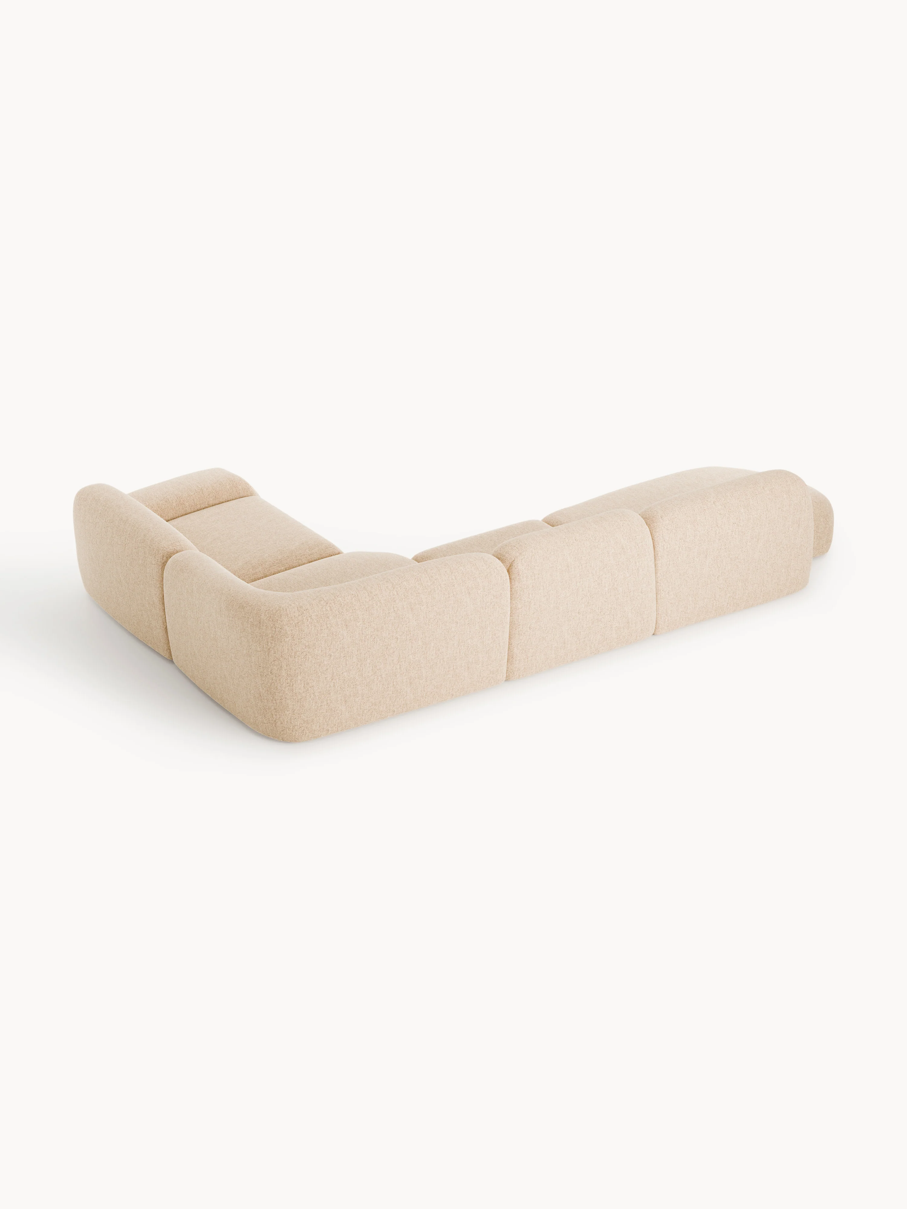 Modulaire bouclé XL hoekbank Wolke met chaise longue