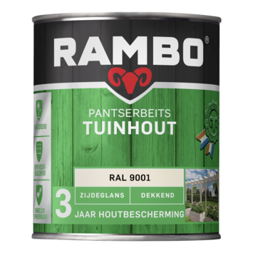 Rambo Pantserbeits Tuinhout zijdeglans dekkend RAL 9001 750 ml