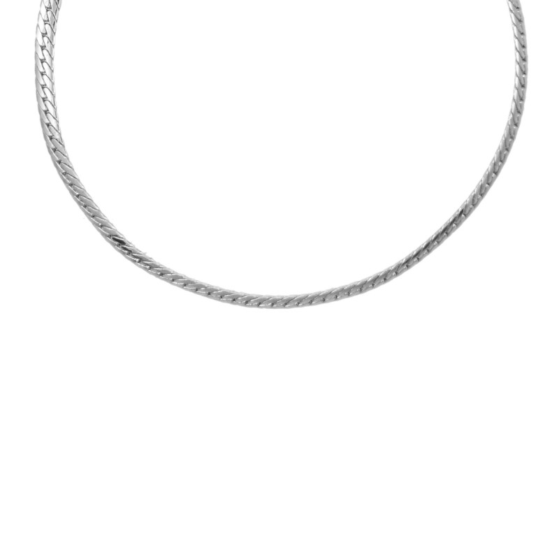 Collier Femme Maille Anglaise - Or Blanc