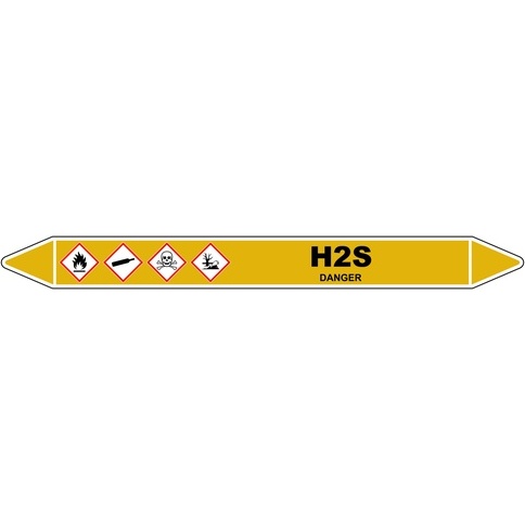 Marqueur de Tuyauterie - H2S - NFX 08-105 - Vinyle Laminé