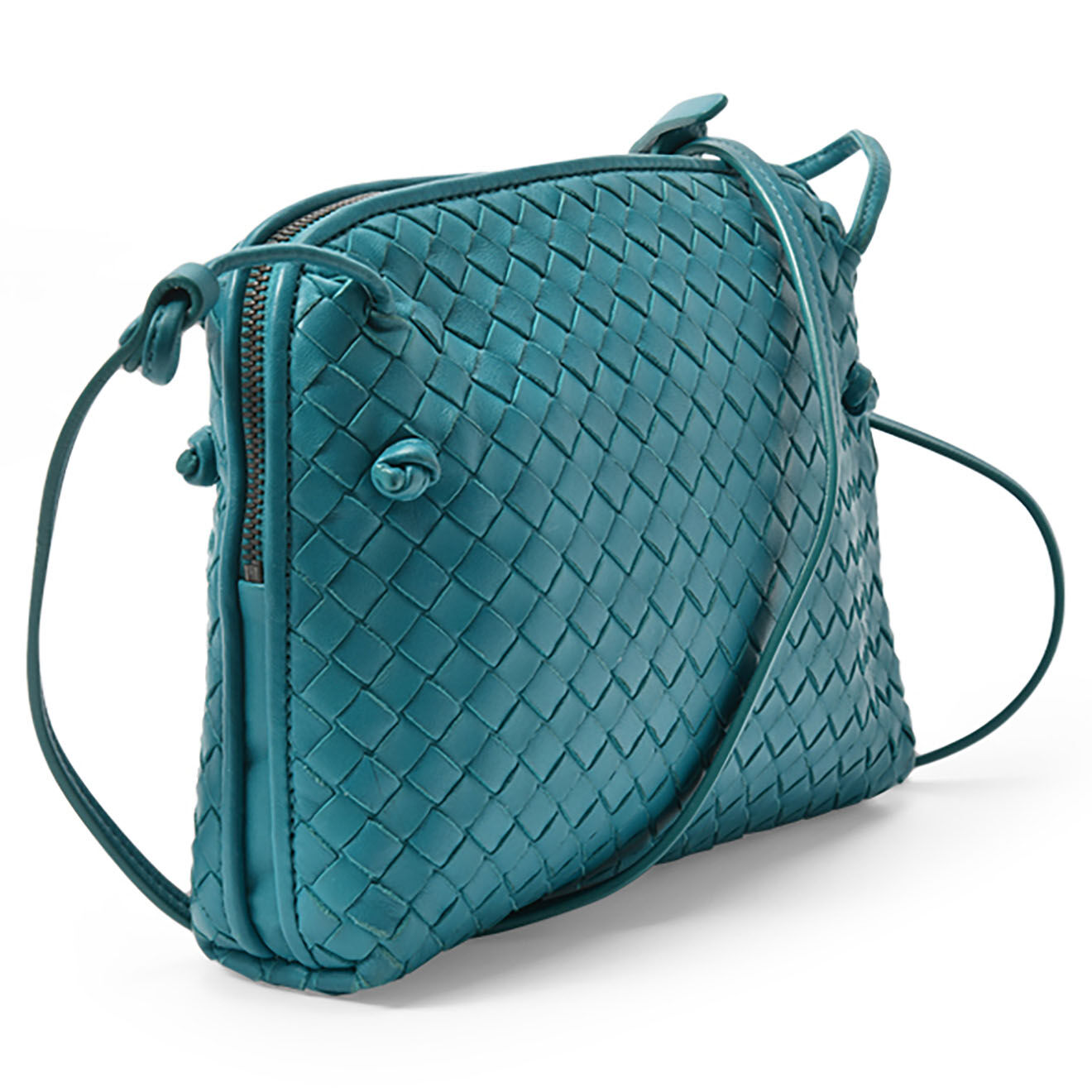 Bottega Veneta Sac bandoulière en Cuir Nodini bleu - Très bon état - 26x20x4.5 cm