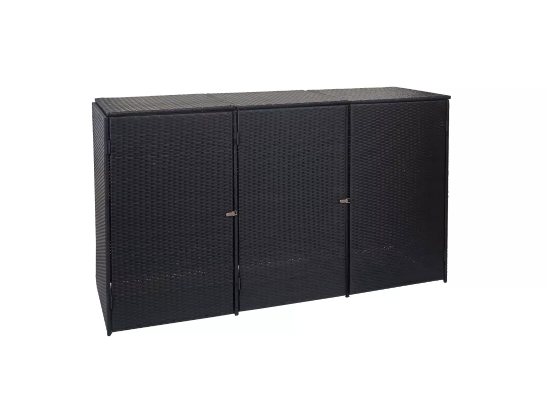 Habillage pour 3 poubelles MCW-E25 3x120l, noir