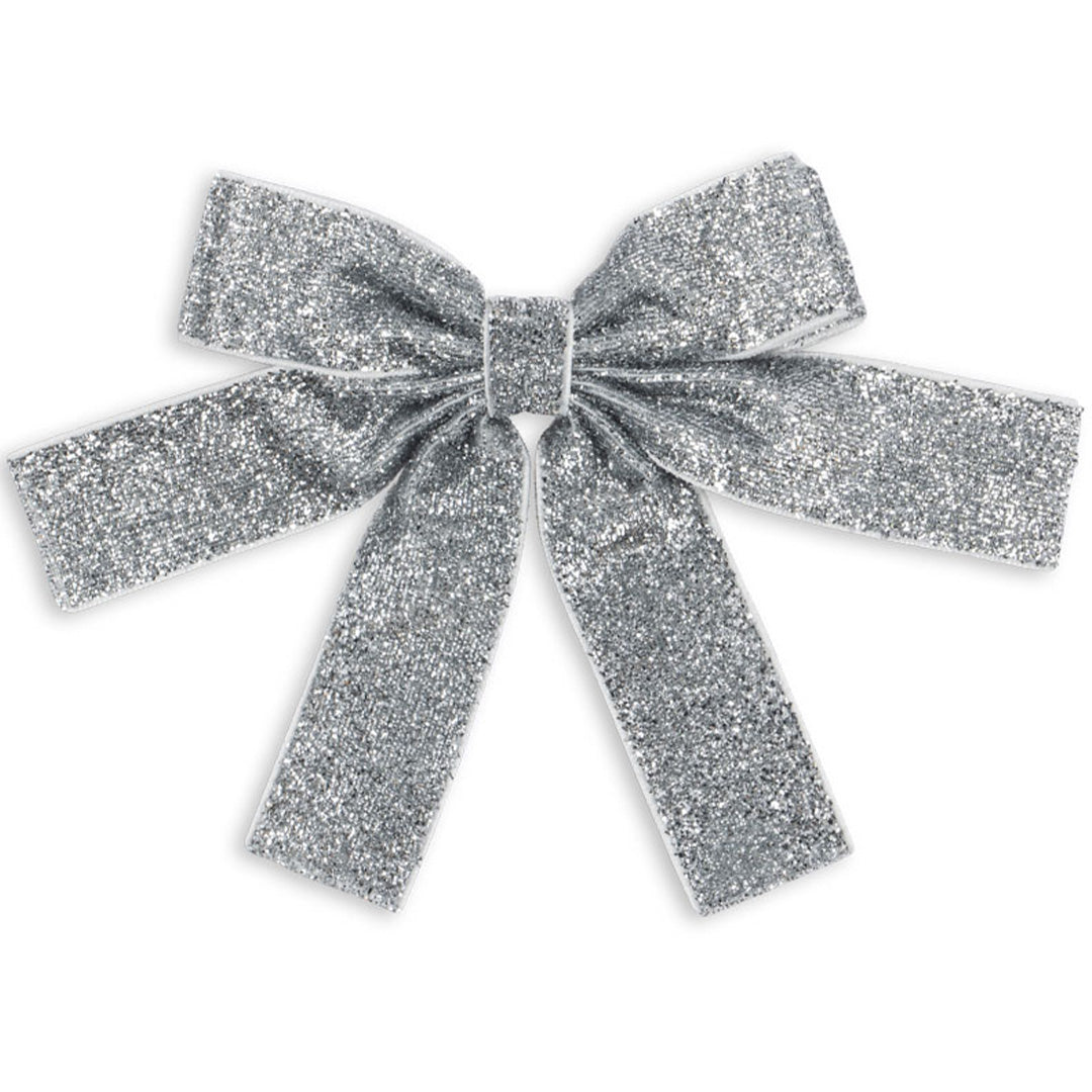 konges sløjd haarclip glitter velvet double bow - silver