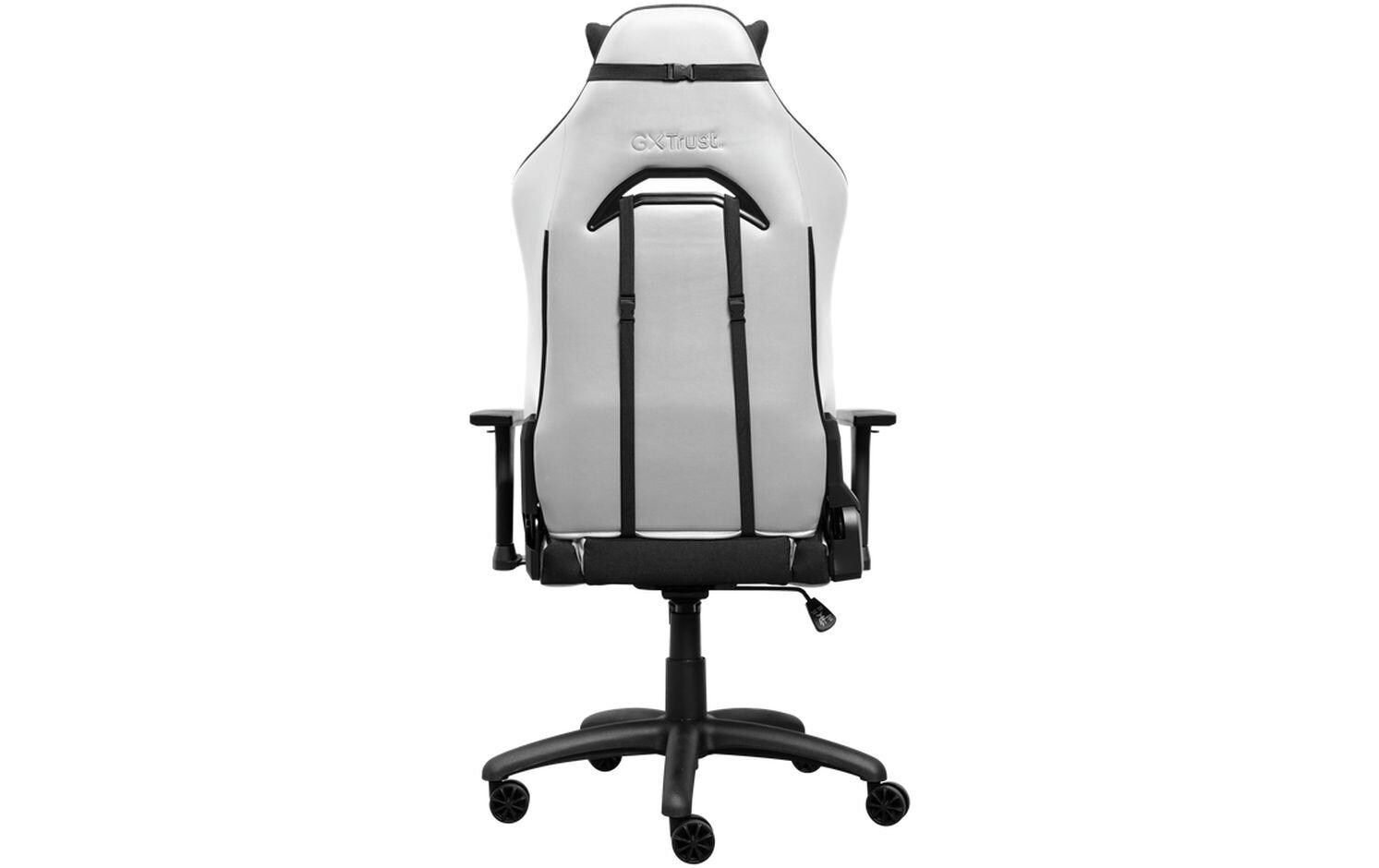 GXT 714W Ruya Schwarz/Weiss<br>Komfortabel, vollständig einstellbarer Gaming-Stuhl, hergestellt aus recycelten Materialien