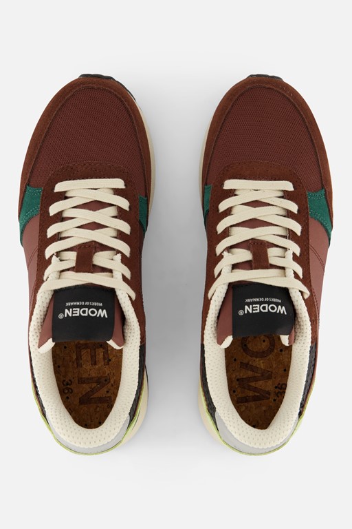 Woden Ronja Reflective Sneakers bruin Leer