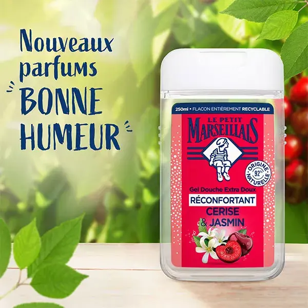 Le Petit Marseillais Gel de banho extra suave e reconfortante Cereja e Jasmim 250 ml