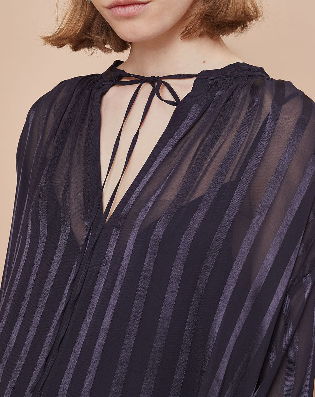 Mare di Latte Blouse Elene à rayures encre