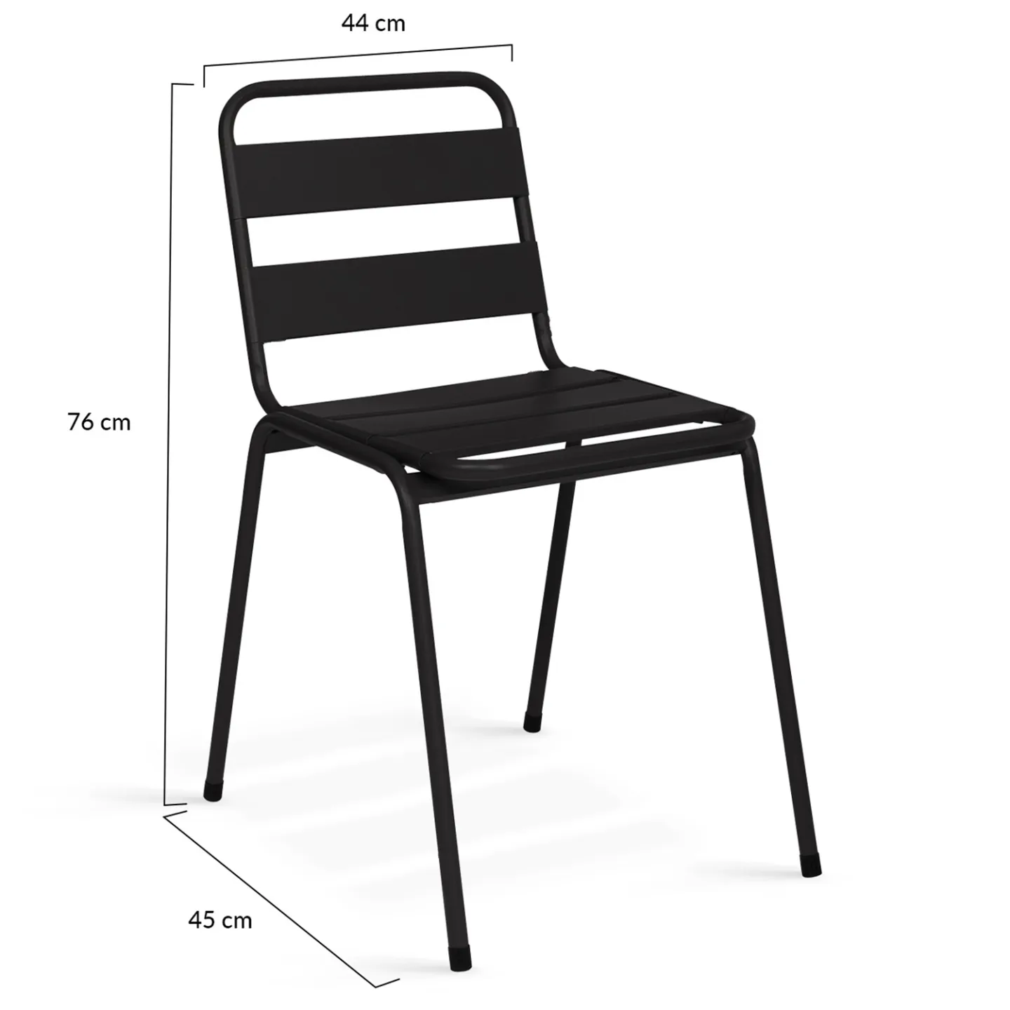 Lot de 6 chaises de jardin VALENCIA en acier mix color gris anthracite, noir et bleu