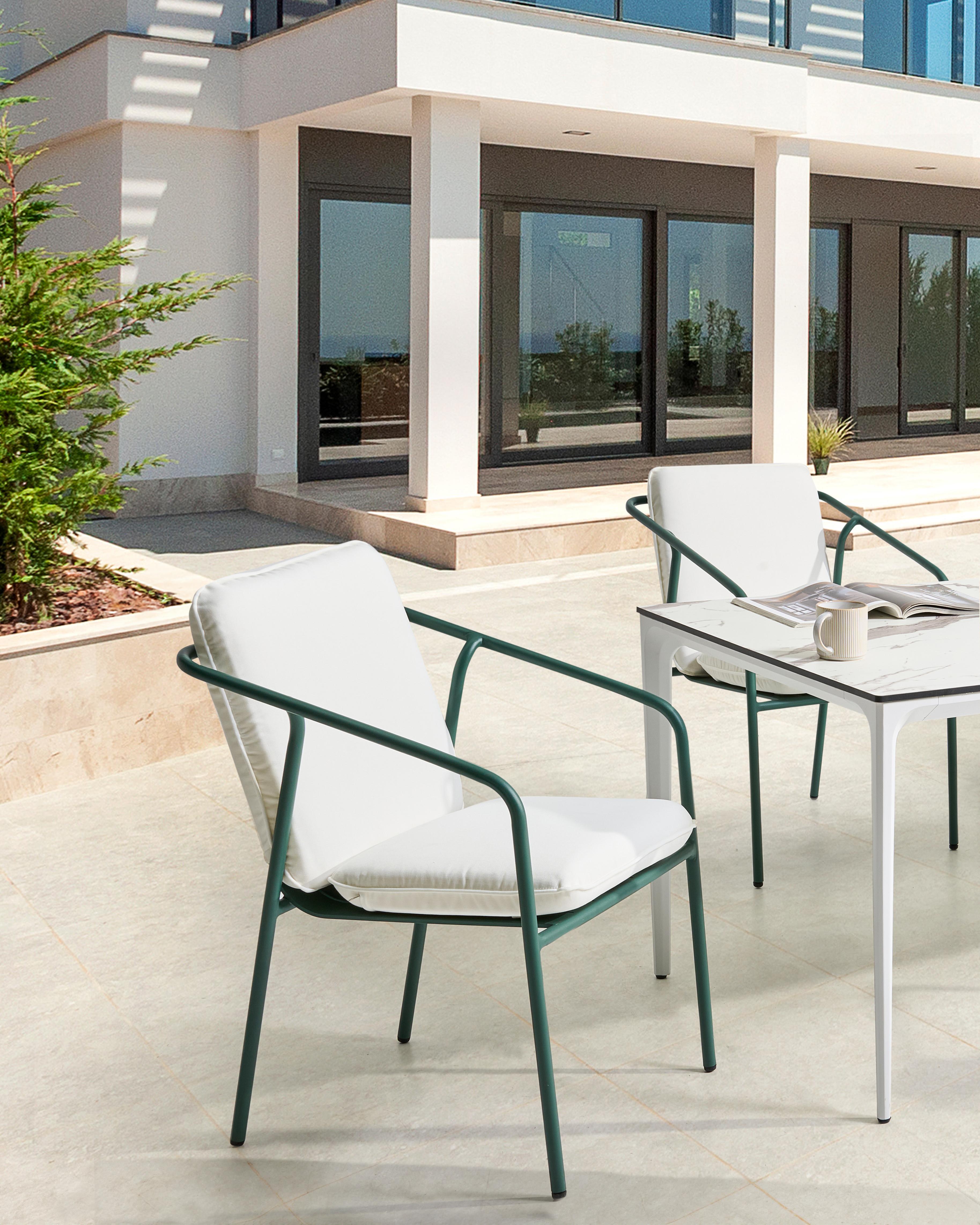 Set van 4 stoelen met zitkussen ASCIANO Metaal Groen
