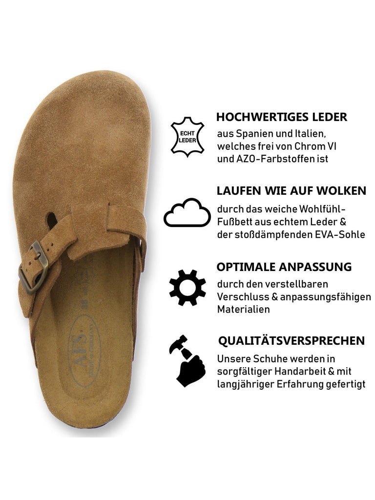 Clogs Damen Leder cognac