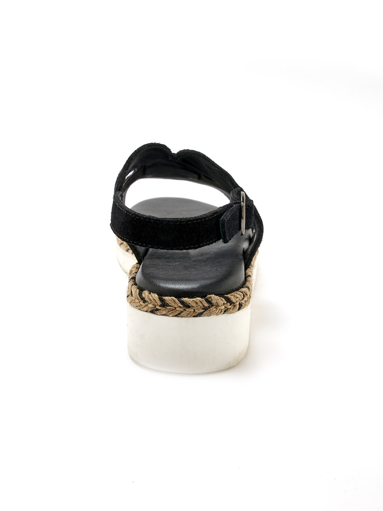 Sandales compensées cuir velours