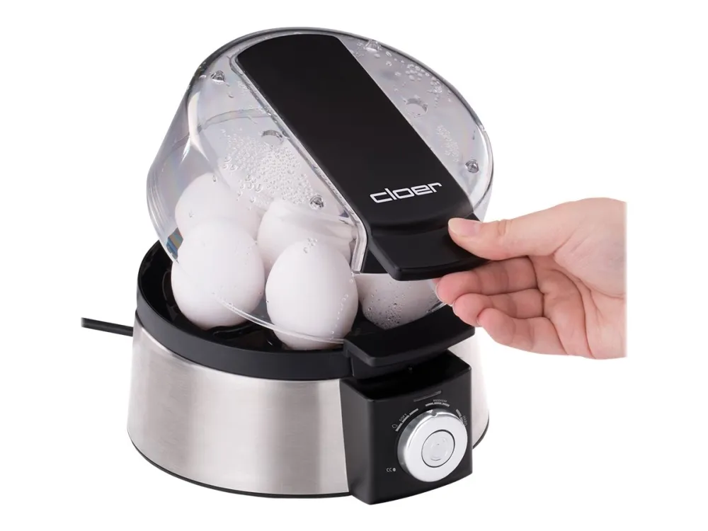 Cloer 6070 - Æggekoger - 435 W - rustfrit stål/sort