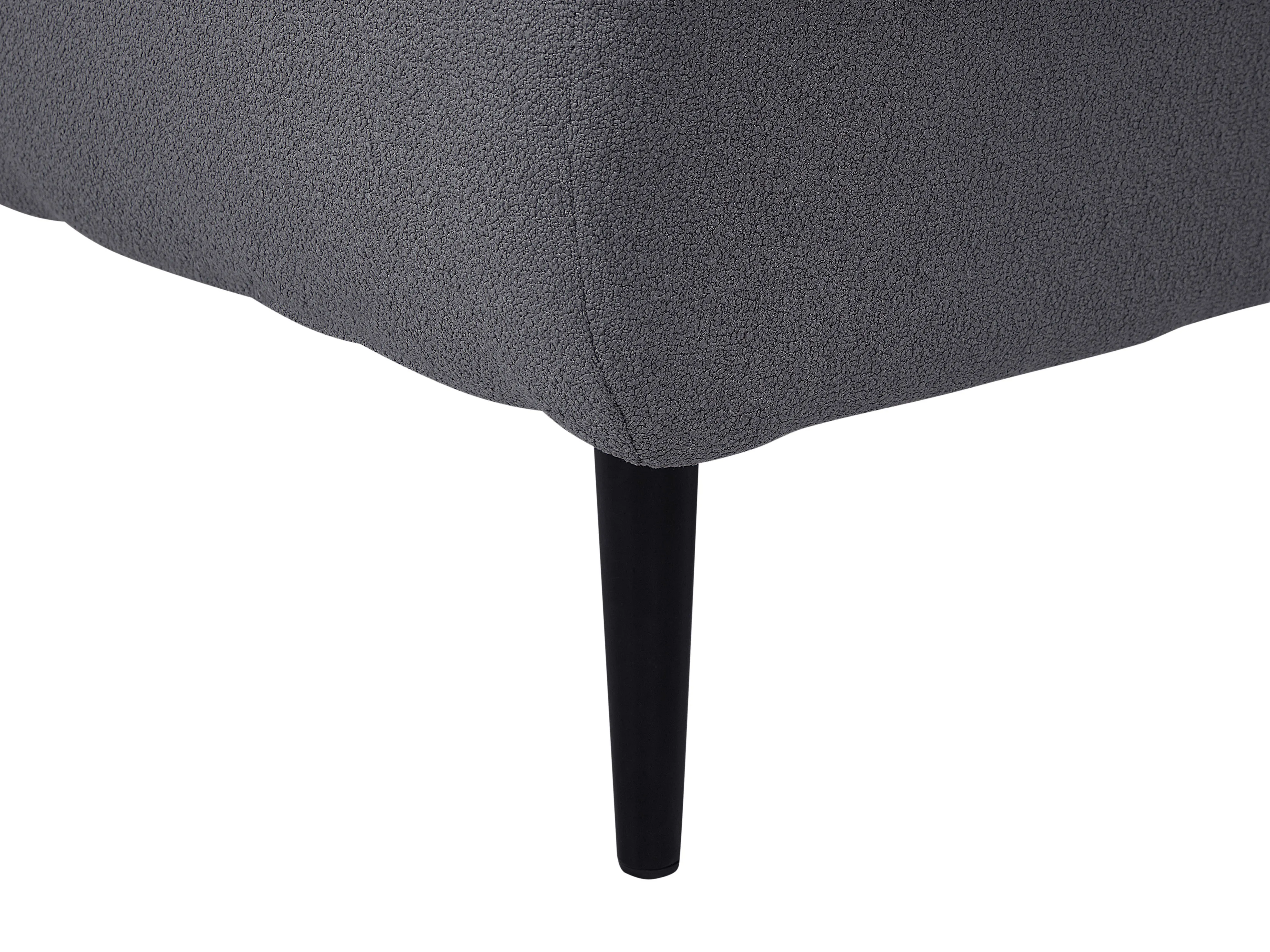 Linkszijdige chaise longue CHEVANNES Bouclé Donkergrijs