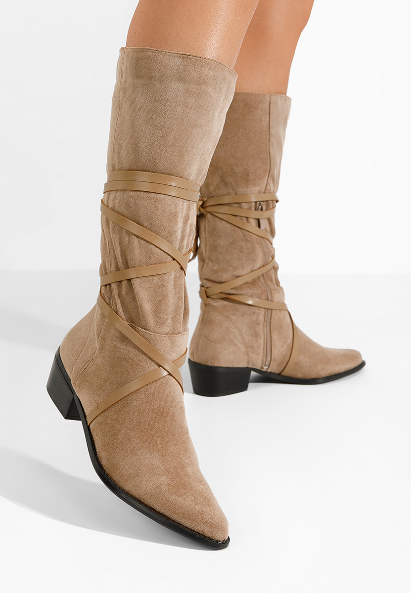 Bottes plates femme kaki Raizza