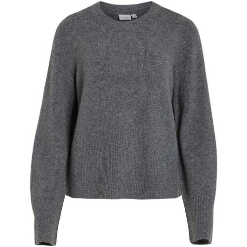 Vila - VIJANEY L/S O-NECK KNIT TOP Gris