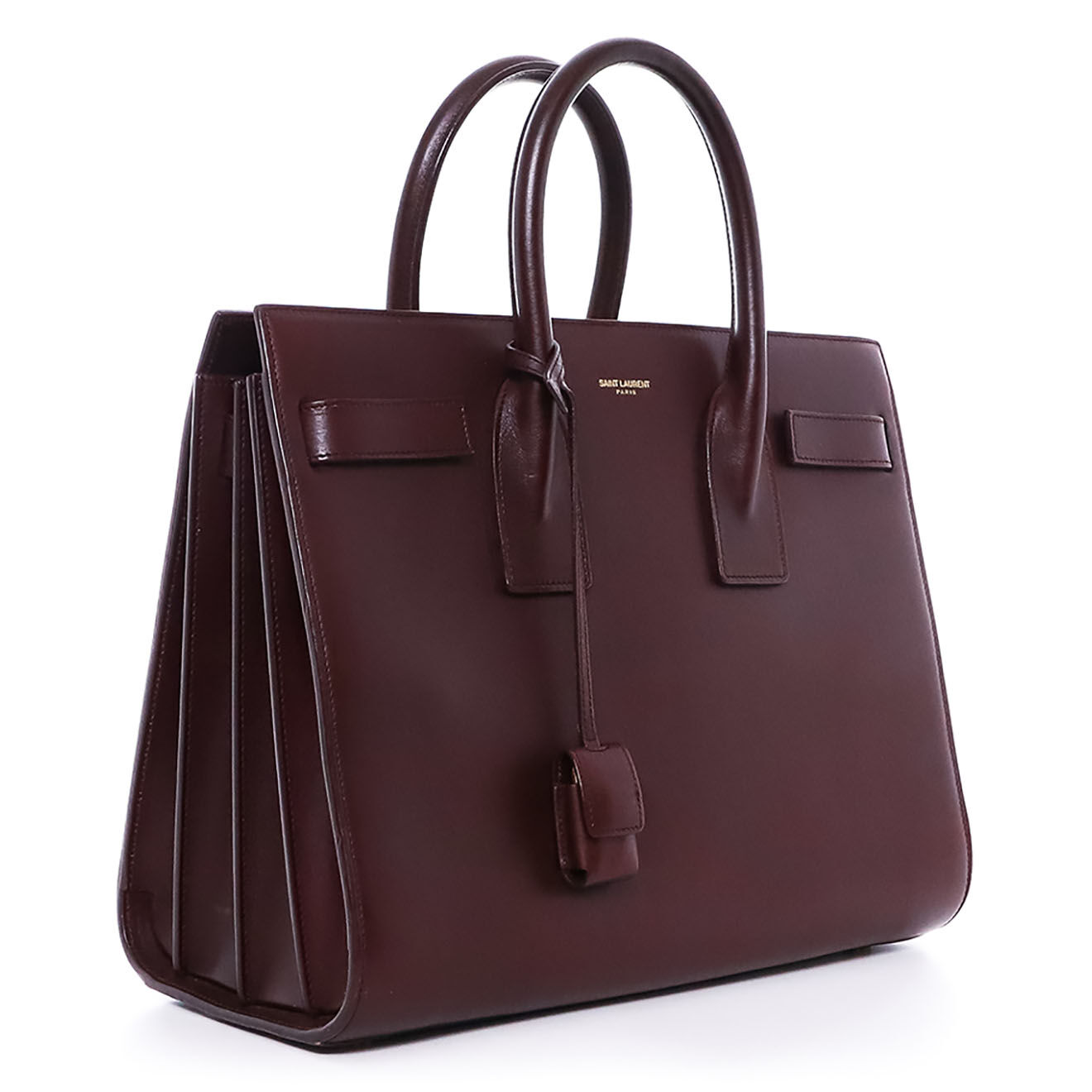Saint Laurent Sac bandoulière Sac de jour Small en Cuir violet - Très bon état - L.32 cm