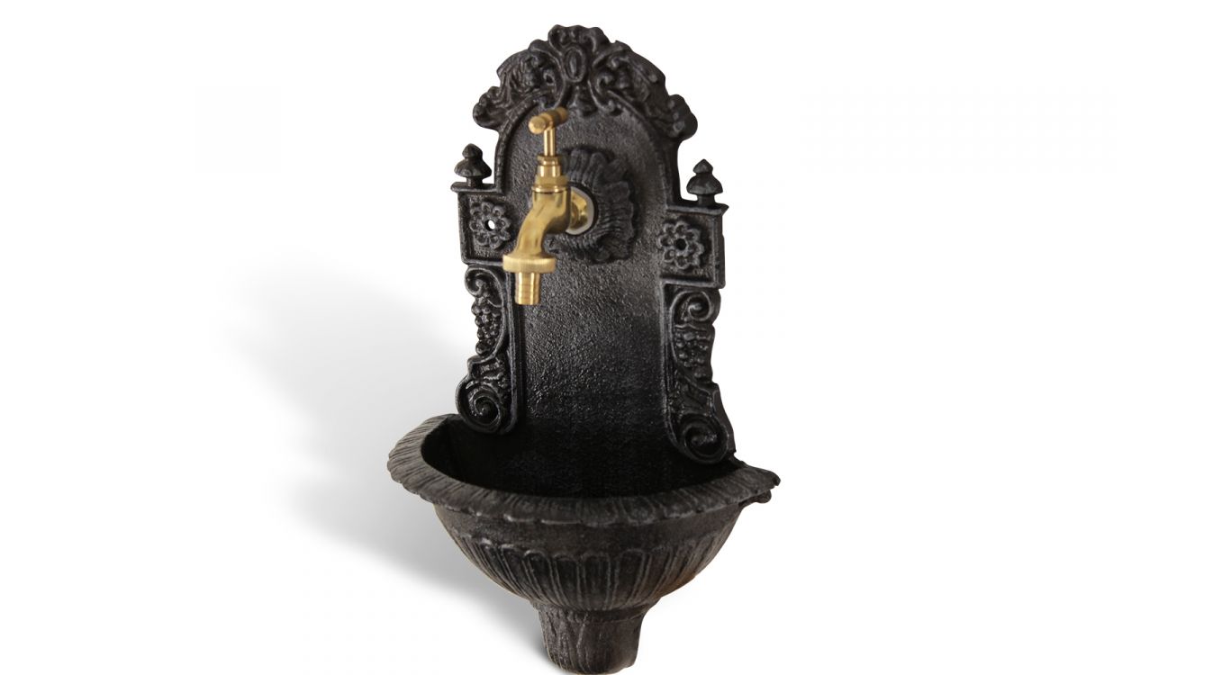 Fontaine de jardin fonte gris 24.5x12.5x40cm