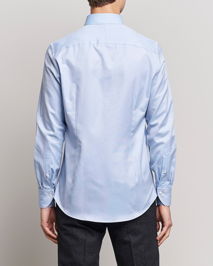 Stenströms 1899 Slimline Supima Cotton Structure Shirt Blue