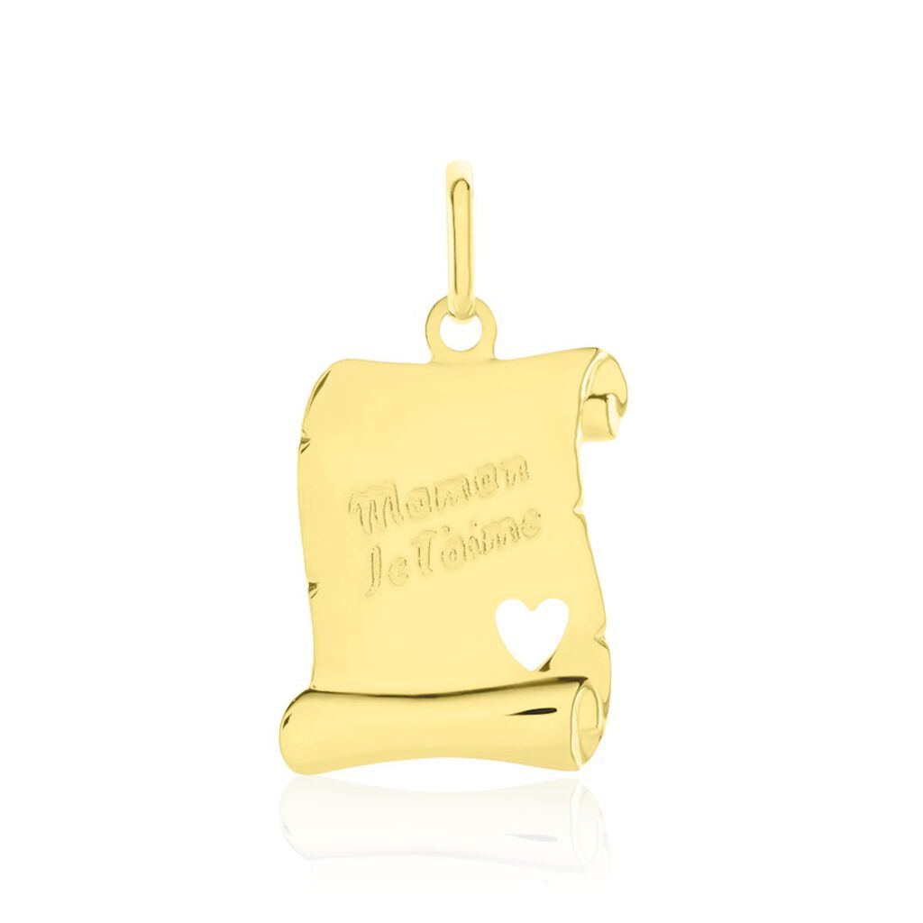 Pendentif Irenca Message Parchemin Or Jaune