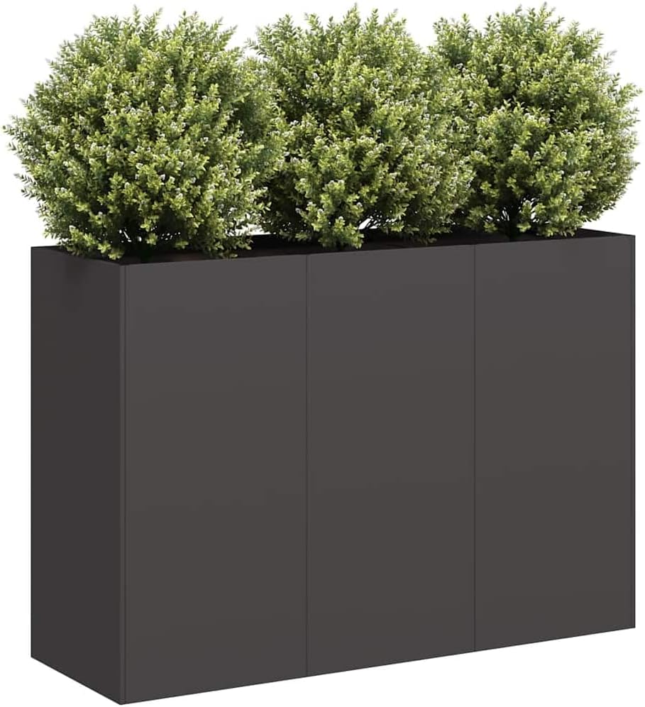 vidaXL Pflanzkübel Schwarz 120x40x80 cm Kaltgewalzter Stahl, Pflanzschale, Garten-Garten-Pflanzkübel, Outdoor-Pflanzgefäß, Hochbeet, Pflanzgefäß
