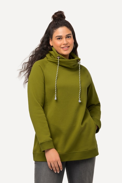 Sweatshirt, weiter Stehkragen, Taschen, Raglan-Langarm