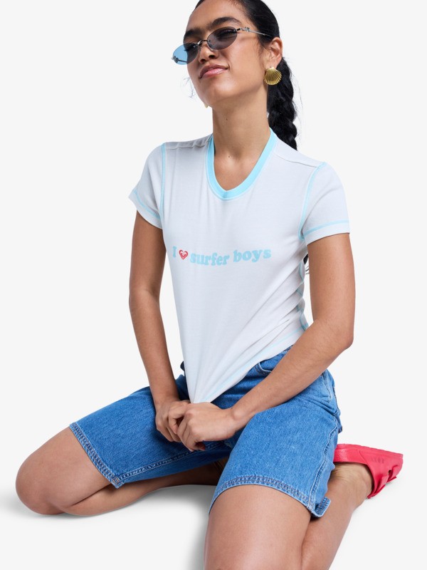 Sea You Later T-Shirt ajusté Bleu Femme