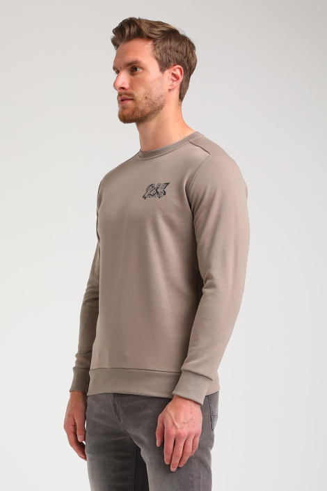 Gabbiano taupe heren sweater