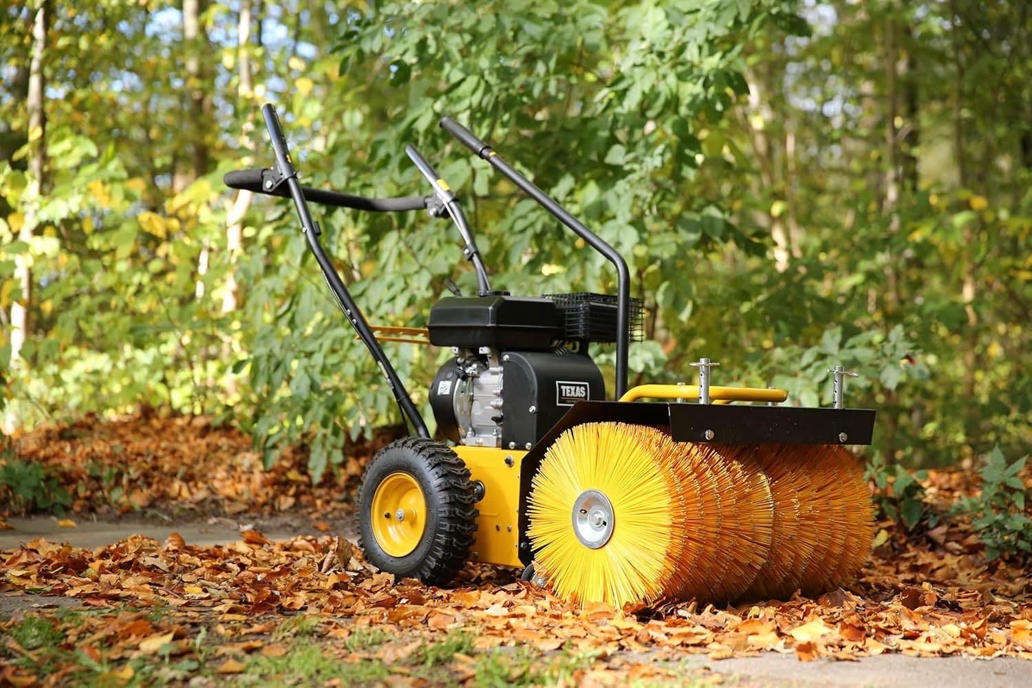 Texas Handy Sweep 619TG 3in1 179ccm Kehrmaschine Benzin mit Schneeschild Schneeschieber Laubsammler Fangkorb Schneefräse Schneeräumer mit Antrieb Radantrieb | 60cm | 4,8PS | 4Takt | 3xVor.1xRück.