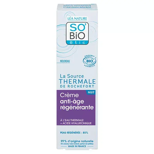 So'Bio Étic Eau Thermale de Rochefort Crème Nuit Anti-Âge Régénérante Bio 40ml