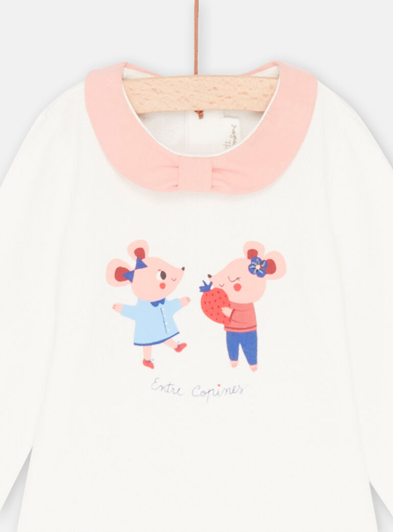 Body blanc et rose bébé fille