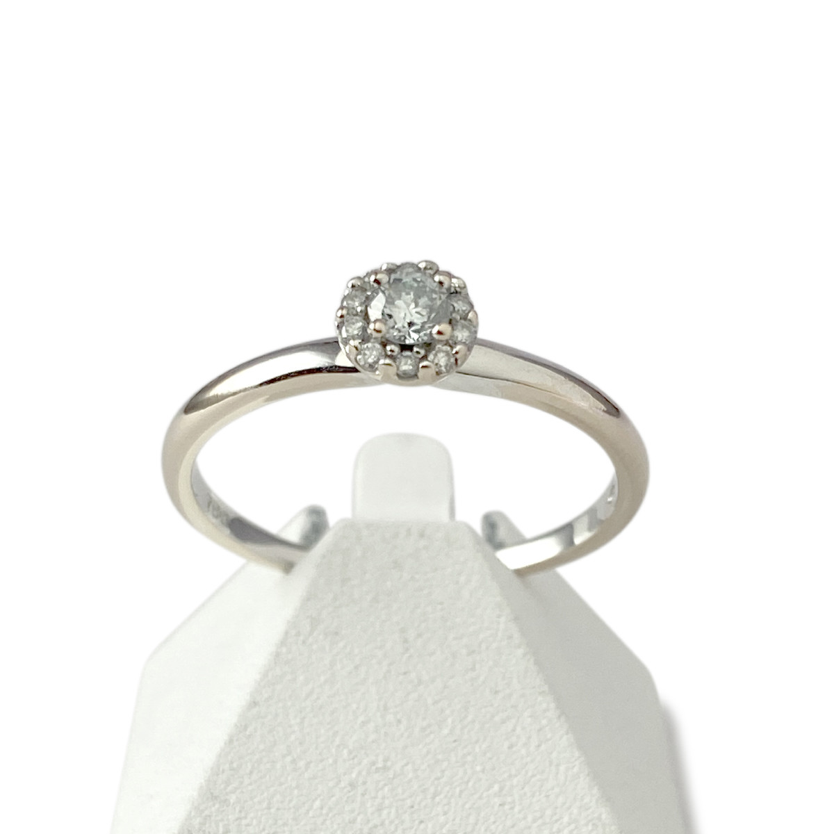 Bague d'occasion or 750 blanc diamants