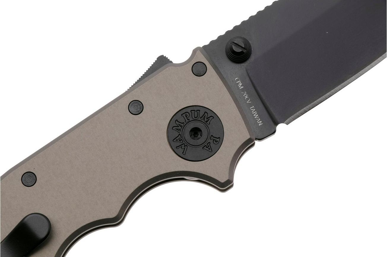 Demko Knives Shark-Cub Shark-Lock Clip Point SC-20CV-ALUM-AG-CP Artillery Grey Anodized Aluminium, zakmes
