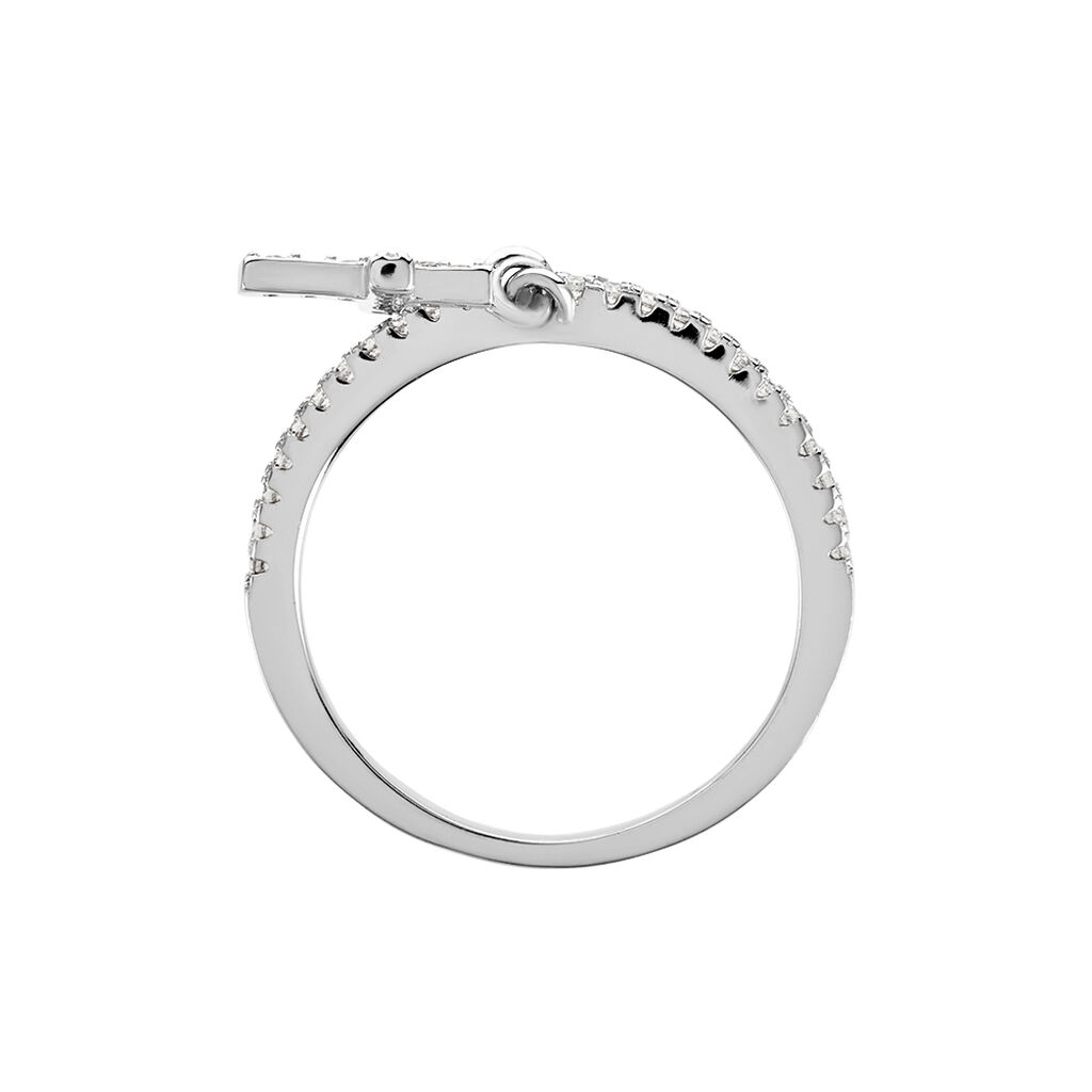 Bague Gorane Argent Blanc Oxyde De Zirconium