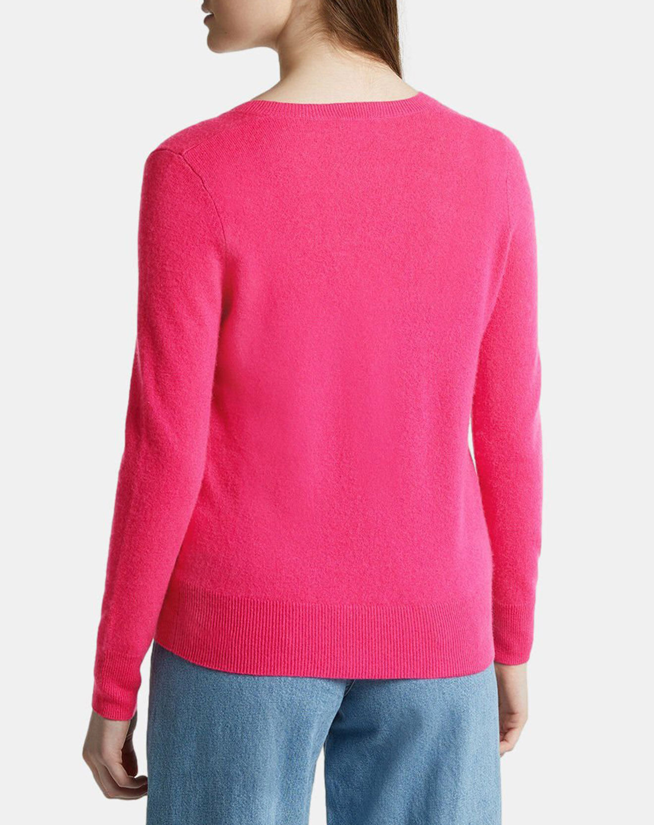 Galeries Lafayette Pull 100% Cachemire Zocon col V rose