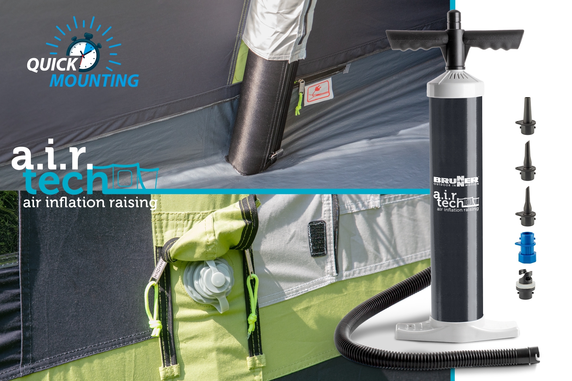 Brunner Pure 4 Airtech aufblasbares Familienzelt 4 Personen