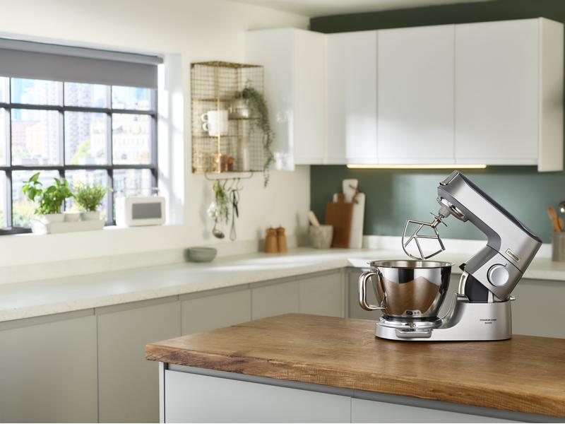 Kenwood Küchenmaschine Chef Baker KVC85.004SI Silber Küchenmaschine mit integrierte Waage und Timerfunktion
