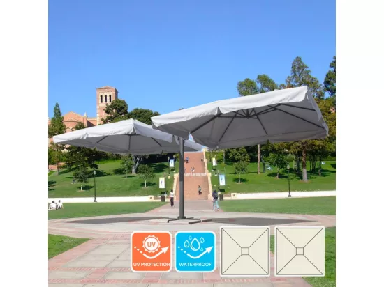 Parasol de jardin à double bras 3x3 en aluminium Blué