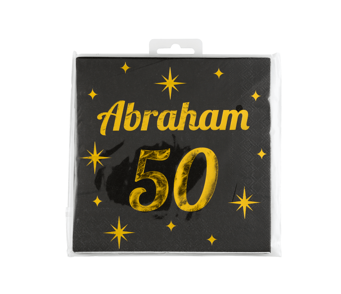 Abraham Servetten Zwart Goud 50 Jaar 19cm 16st