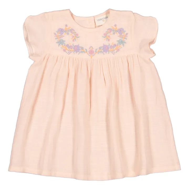 Louis Louise Robe Florine Gaze de Coton | Rose