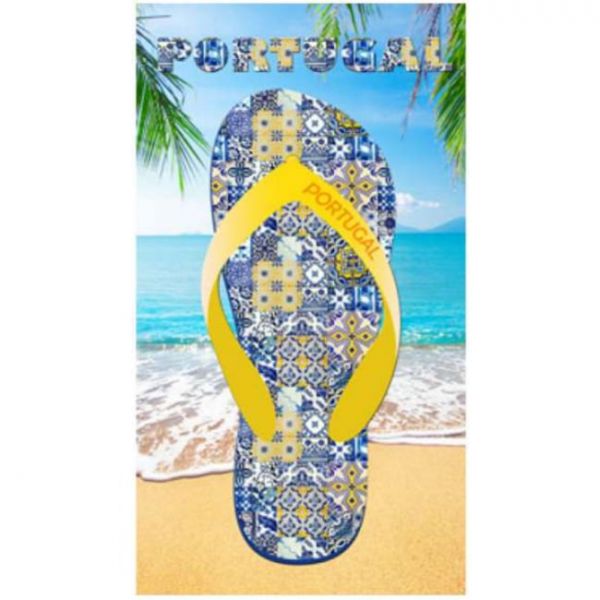 Toalha de Praia Microfibra Chinelo Portugal 180 x 100 cm
