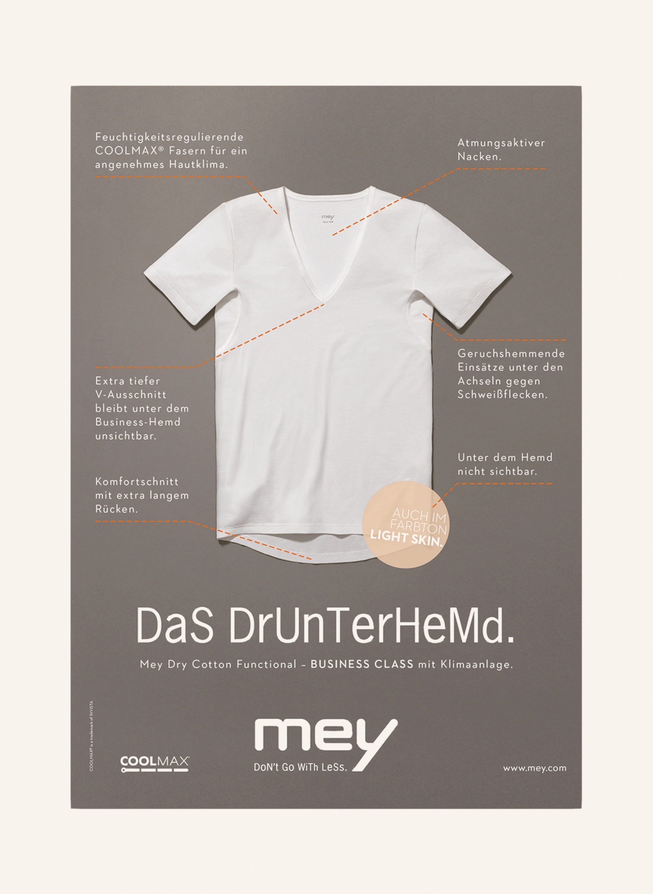 mey V-Shirt Serie DRY COTTON
