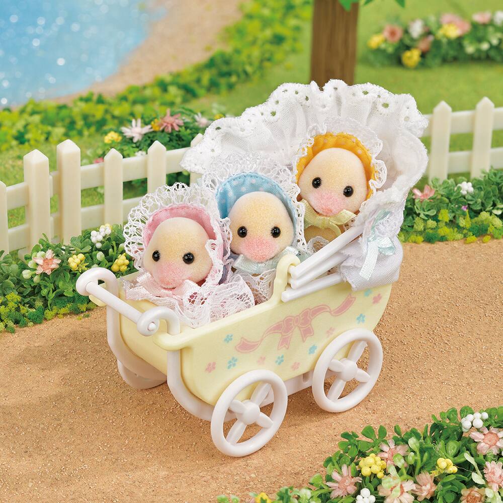 LES ADORABLES TRIPLES CANARDS ET LANDAU - SYLVANIAN TOUT POUR BEBES