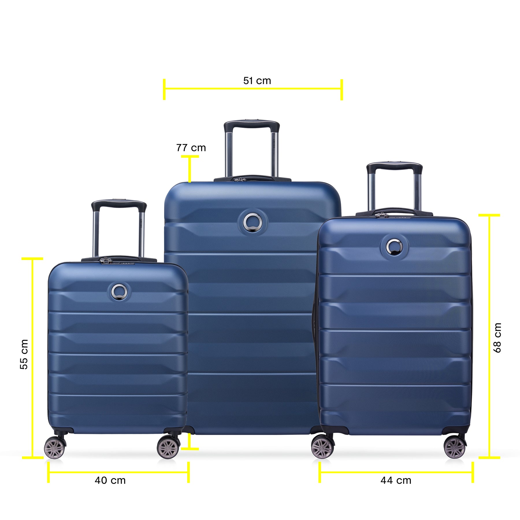 SET - Set 3 Valises (L-77cm) (M-68cm) (S-Slim-55cm)