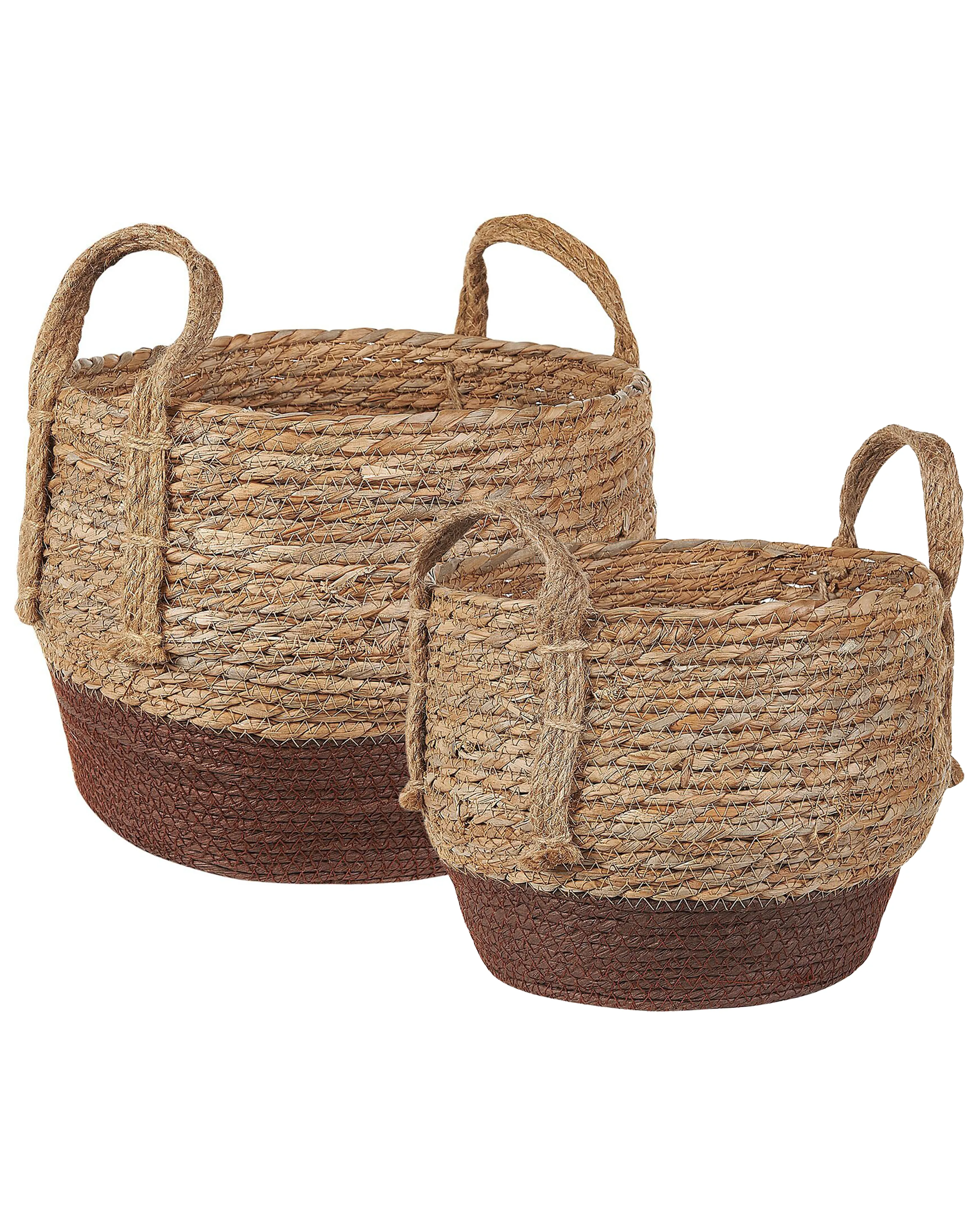 Set van 2 bloempotten PALADJU Zeegras 30/25 cm Natuurlijk